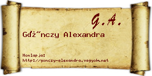 Gönczy Alexandra névjegykártya